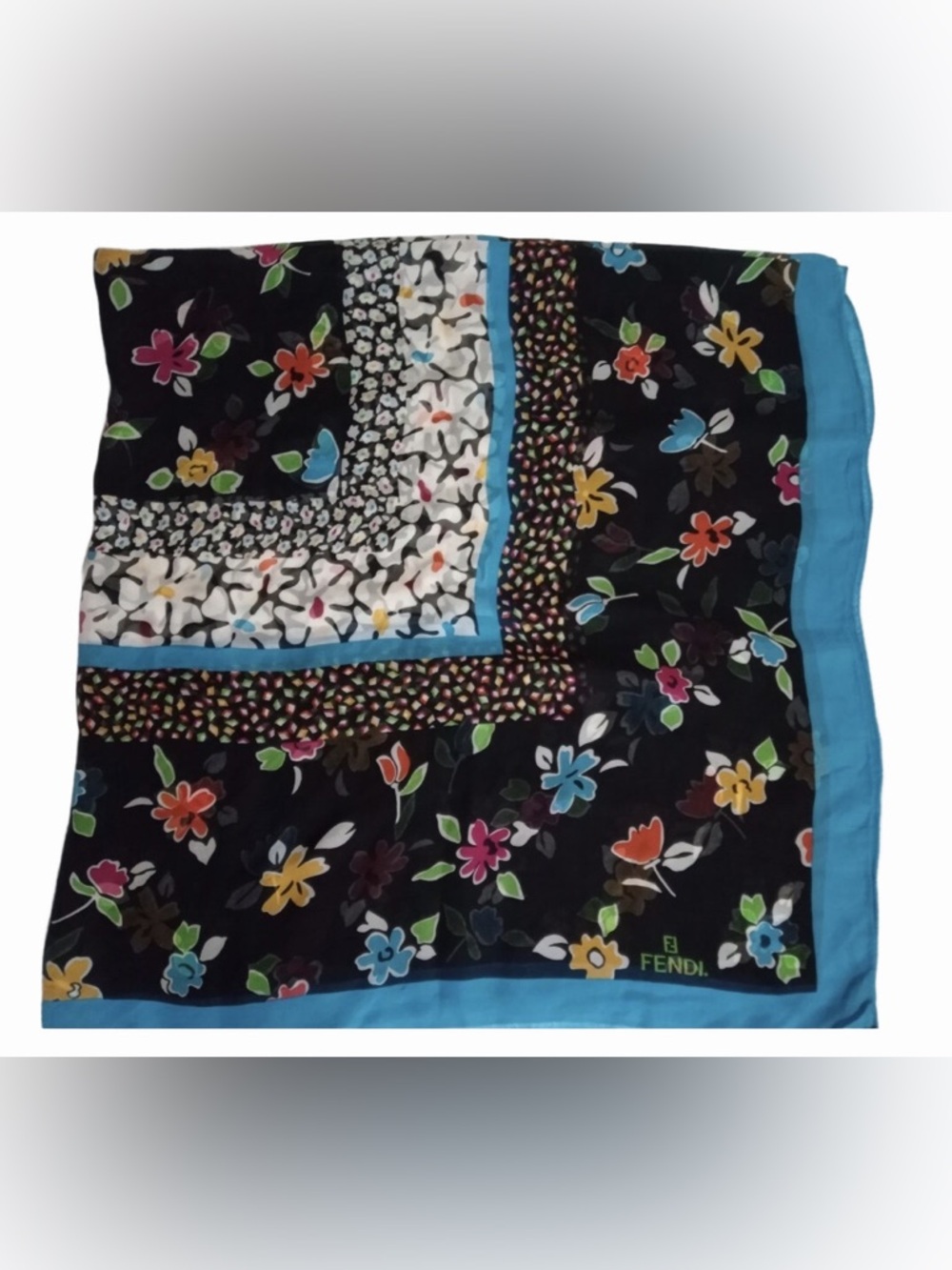 Rare Fendi Floral Silk Scarf / Stole